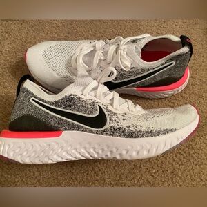 White Black and Pink Nike Fly Knit Women’s 11